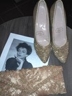Judy Garland Owned   Worn   Used Gold Sequence Heels   Clutch Purse Signed Coa