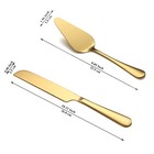 Wedding Cake Knife And Server Set  Gold Titanium Plating Stainless Steel Cake   