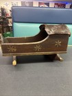 Vintage Wood   Leather Rocking Doll Cradle Bed Antique Primitive 17 