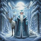 Santa Claus In The Snow 3 - Diy Chart Counted Cross Stitch Patterns Needlework