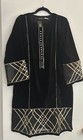 Beejays Pret Pakistani Tunic Dress Women s Black Velvet Embellished Nwt 