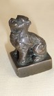 Antique Chinese Bronze Brass Foo Dog Wax Seal Stamp Small