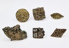 19th Century Indian Hindu Temple Bronze Body Stamps X6