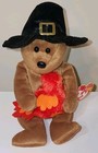Nm  Ty Beanie Baby Plymouth The Thanksgiving Bear 8 5  Nmwmt Stuffed Animal Toy