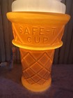 Blow Mold Giant Plastic Ice Cream Cone Swirly Vanilla Swirl Safe T Cup Lighted