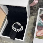 Genuine Pandora Silver Pav   Cuban Chain Ring Size 9  193557c01