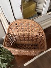 Vintage Woven Wicker Wall Hanging Basket Letter Holder