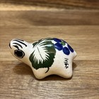 Vintage Mexican Folk Art Pottery Turtle Hand Painted  1 5    Miniature Signed