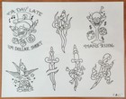 Vintage Traditional Bill Loika Shop Used Tattoo Flash Sheet Sacred Art Chico 16