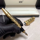 Montblanc Rudyard Kipling Wolf Head Limited Edition Gold Fountain Pen Gift Set