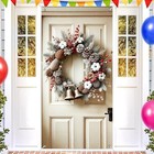 Natural Pinecone Christmas Wreath With Bells 71x35inch Rustic Winter Door 