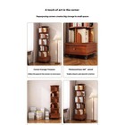 6 Tier Rotating Bookshelf Display Tower Corner Bookcase Storage Rack Small Space