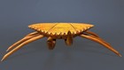 Vintage Handmade Brown Wooden Crab By Artist T  Plummer Signed On Bottom