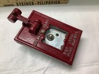 Vintage Cast Iron Pull To Break Glass In Case Of Fire Alarm W  Hammer  Unused