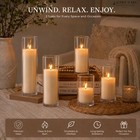 24 Pcs Ivory White Pillar Candles And Glass Cylinder Vases Hurricane Glass Ca   