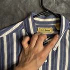 Vintage L l  Bean Striped Long Sleeve Collard Shirt Size Medium Button Down