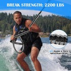 25ft Wakesurf Rope And Handle Floating Wake Surf Tow Rope 6 Section Grey   Black