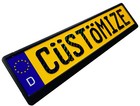 Custom Yellow European German License Plate With Valid Hologram And Frame