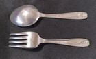 Daffodil Baby Spoon   Fork 1847 Rogers Silverplate 1950 No Monogram 4-1 4 