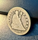 1877-cc Seated Liberty Quarter