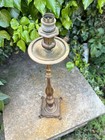 Antique Brass Candlestick Lamp Light Pillar Table Mantel Vintage Restore Project
