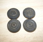 4 Original Vintage Black Rubber Tires - For Tootsie Toy Barclay  Hubley Cast Toy
