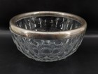 3 Antique German 800 Silver Rim Etched Crystal Vase Bowl Tray Marked