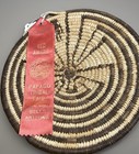 1970s Hand Coiled 10    Papago Basket Award Winning    man In The Maze   papago-tohono