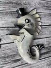 Vintage Anthropomorphic Mcm Retro Dancing Fish Wall Plaques- Pearl White Luster