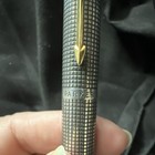 Parker Sterling Silver Ballpoint Pen Gray Ink Gold Trim Made In Usa