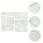 6pcs Woodworking Drawing Template Architect Scale Ruler Geometric Measuring Us