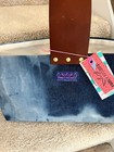 Nwt Funky Firebird Knitting Project Laptop Shibori Dyed Denim Tote Handmade  68