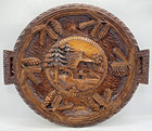 Large Antique German Black Forest Tray Mid-1900 s Woodwork Carving