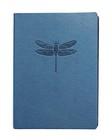 Blue Embossed Faux Leather Journal - Lined Dragonfly