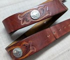 Vintage Usa Made Tooled Buckle Belt 36 Western Buffalo Nickel Coca-cola Rodeo
