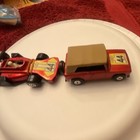Diecast Toy Vehicle Lot 2 Red  44 Race Car W  Driver   Red Tan Roof Car