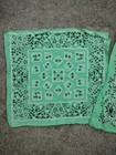  2  Bandanas Rn 13960 Daisies Clover Hearts 60 s 70 s Green