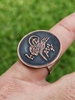 Authentic Signet Ring Tugra Ottoman Ancient Coin 10  Size Sterling Silver Band