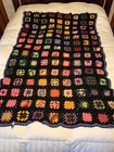 Vintage Crochet Handmade Afghan Granny Square Throw Blanket Rosanne 42x63