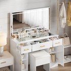 110cm Vanity Makeup Desk Led Lighted Mirror Dressing Table W  Stool outlet White