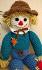 Blue Scarecrow  Vintage  Handmade Crochet  Loves Bird Watching 