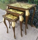 Neoclassical Gilt Florentine  Italian  Wooden Nesting Tables
