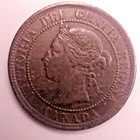 Canada 1884 Large One Cent Canadian Coin Queen Victoria