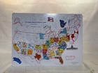 Vintage Metal Wall Map With Souvenir Us State And Canadian Province Magnets