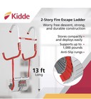 Kidde Fire Escape 2-story Ladder  Escape Ladder  13-foot Anti-slip Rungs  Rope