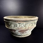 Vintage Terracotta Planter Pot    a Flower Is Natures Soul    Rustic Antiqued Patina