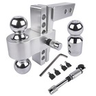 12500lbs Adj  Gtw-tow Hitch Trailer Hitch Fits 2  Receiver 6  Drop rise Aluminum