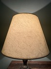 Vintage Ivory Fiberglass Parchment Paper Lamp Shade 11   x14 75   mcm