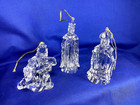 1960 New Set Three Magi Wise Men Figurines Taiwan Nativity Clear Acrylic    254