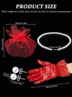 4 Pcs Red Hat Set For Women  Tea Party Headpiece  Veil Lace  Pearls   Earings